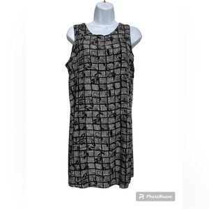 ALOHA Collection Black and Cream Geometric Mini Dress